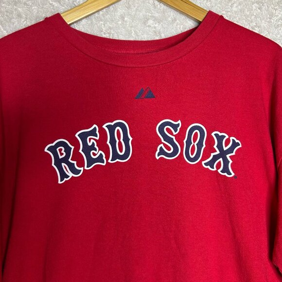 Vintage Boston Red Sox‎ Dustin Pedroia Shirt XL #15 Majestic Athletic Men's Red - Picture 2 of 6
